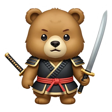 Samurai bear emoji sticker