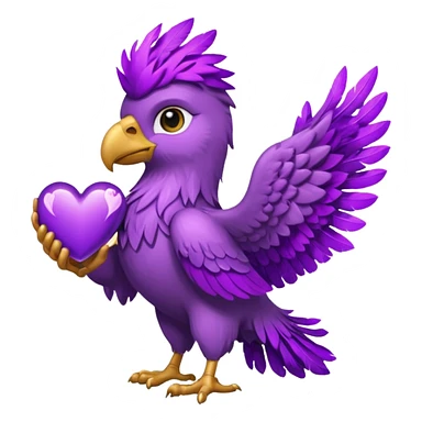 griffin fantasy purple heart sticker