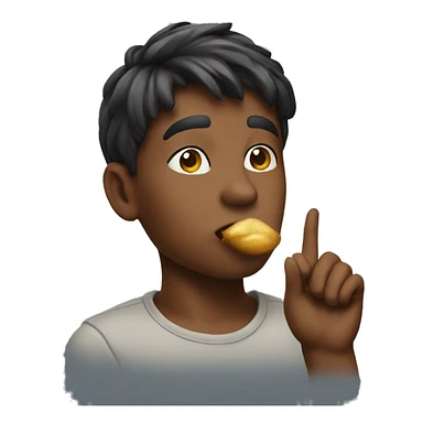 a boy blowing a kiss sticker