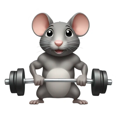 rat lifting weights sticker