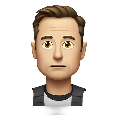 man like elon musk with unamused face sticker