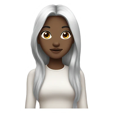 White, long Black Haired Girl With Brown Eyes  sticker