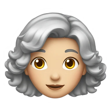 Gray haired girl with sparkles sticker