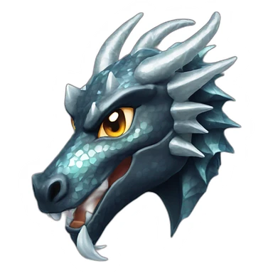 Glittering diamond horn black unidragon head sticker