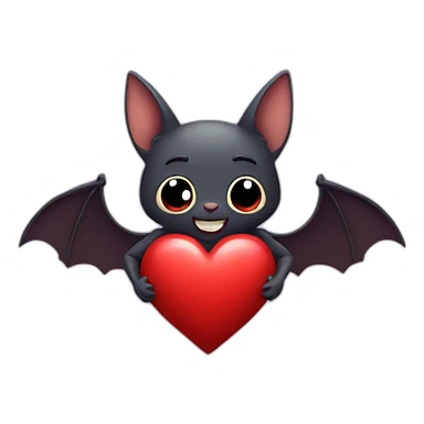 bat holding heart sticker