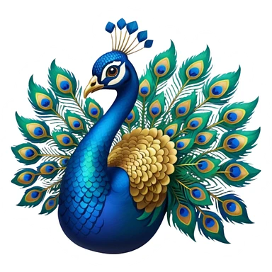 Peacock with tattoo sticker