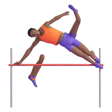 high jump athlete arched over the bar sticker