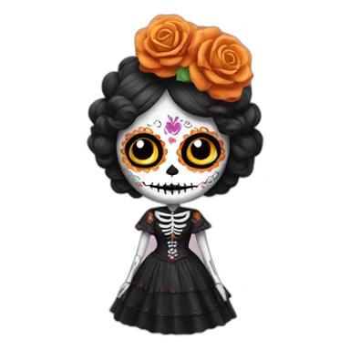 Woman dress as day of the dead sticker