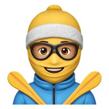 Emoji wearing ski mask sticker