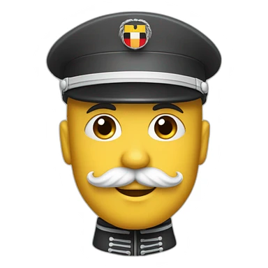 Bonhomme avec une petite moustache des cheveux noir et un uniforme militaire allemand et un brassard sticker