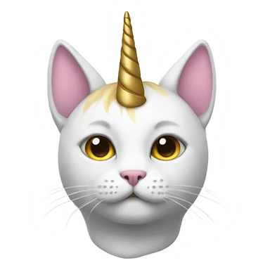 Cat with a unicorn horn sticker