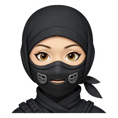 Female Ninja with mask covering mouth sticker