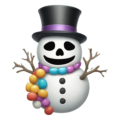 Candy skull snowman sticker