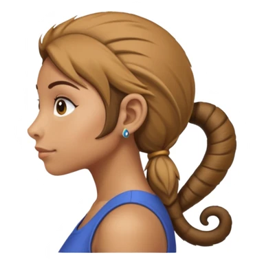 female with monkey tail, from side view sticker