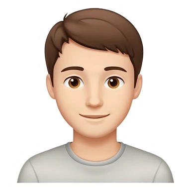 young man with short brown hair and friendly smile sticker