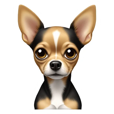 Perro Chihuahua con manchas cafés y mujer de pelo negro  sticker