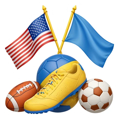 usa and ukraine flags together, sport equipment under sticker