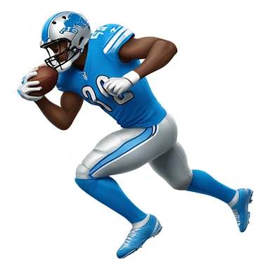 Detroit Lions football player in action, running, full body POV sticker
