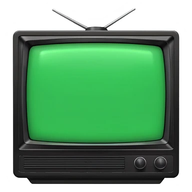 старый черный телевизор с зеленым экраном и пиксельным рисунком на экране sticker