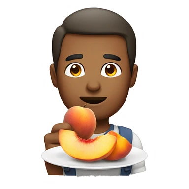 Man eating peach sticker