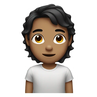 Boy with hearts in his eyes and black hair sticker