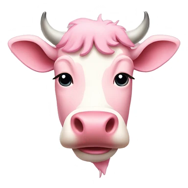Pastel pink cow sticker