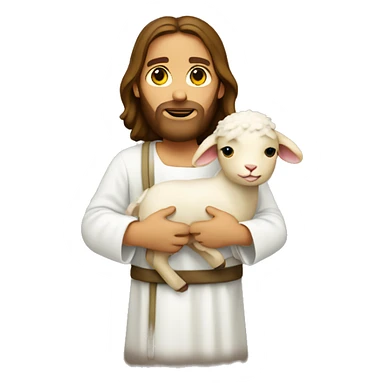 Jesus holding lamb over shoulders sticker