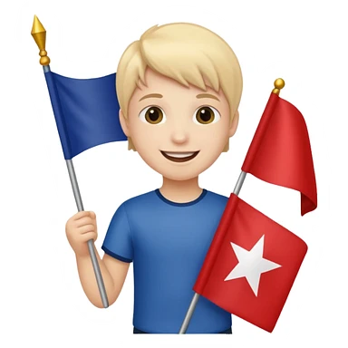Flag holder kid sticker