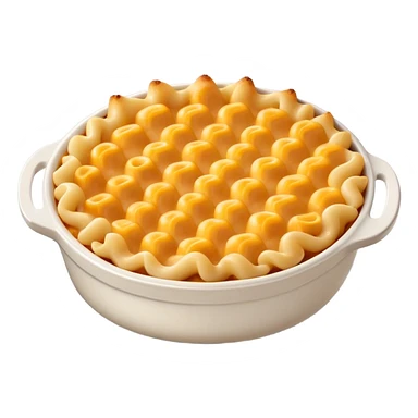 Brown baked Mac and cheese with sticker