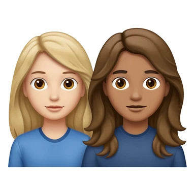 Longer wavy hair for one and straight for the other sticker