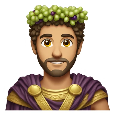 Young greek man with crown of grapes sticker