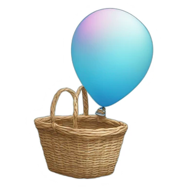 Ballon in nlue sky with a small basket sticker