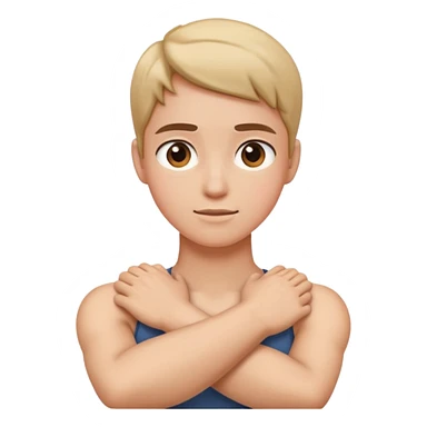 arms crossing holding neck  sticker