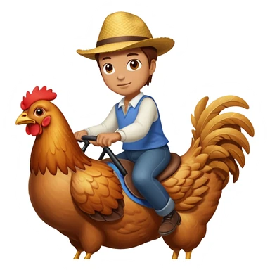 chicken riding a person sticker
