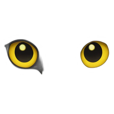 Black cat with white nose a yellow eyes sticker