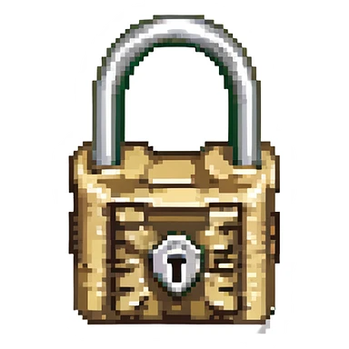 pixel art of an open padlock, simple style sticker
