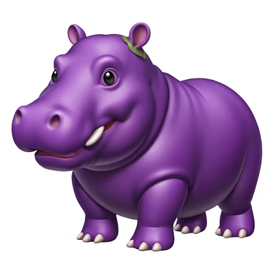 A hippo made of eggplant sticker