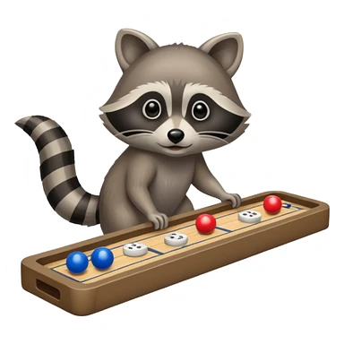 Raccoon playing deck shuffleboard sticker
