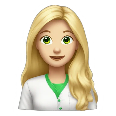 Blonde Long hair girl green eyes baking cookies sticker