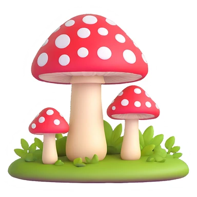 mushroom inspired by Microsoft Fluent emoji sticker