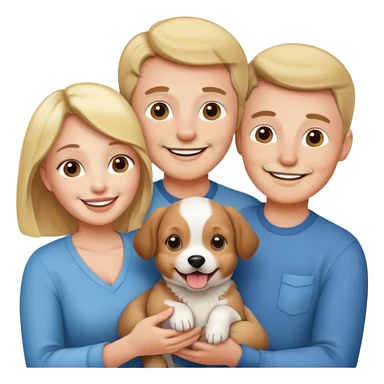 Maman papa avec son bébé chien sticker