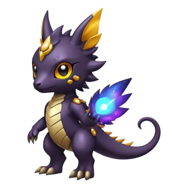 Cute cool colorful dark nebula fantasy-Fakemon-Digimon-animal-hybrid full body sticker