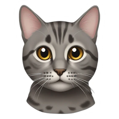 Tabby dark grey cat name small eye sticker
