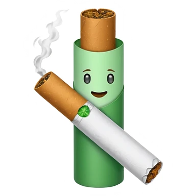 a green cigarette sticker