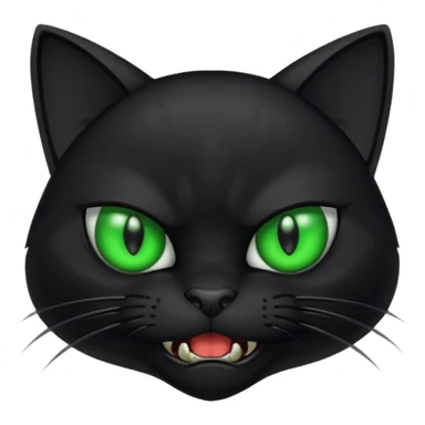 angry black cat sticker