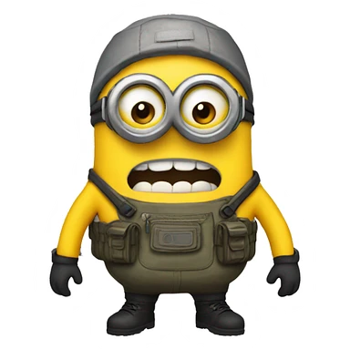 A minion in survival clothing sticker