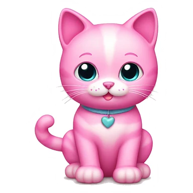 Pink kitty with ribb sticker