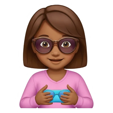 A Baby girl wiht Brown Hair and a sunn Glases sticker