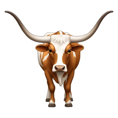 texas Longhorn, ridiculously long horns, full body, not skinny sticker