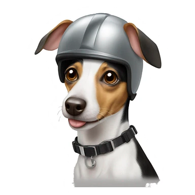 Rat terrier with helmet  sticker